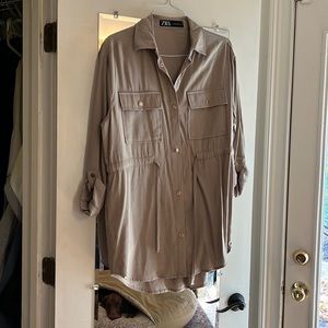 Zara Tie Waist Shirt Dress